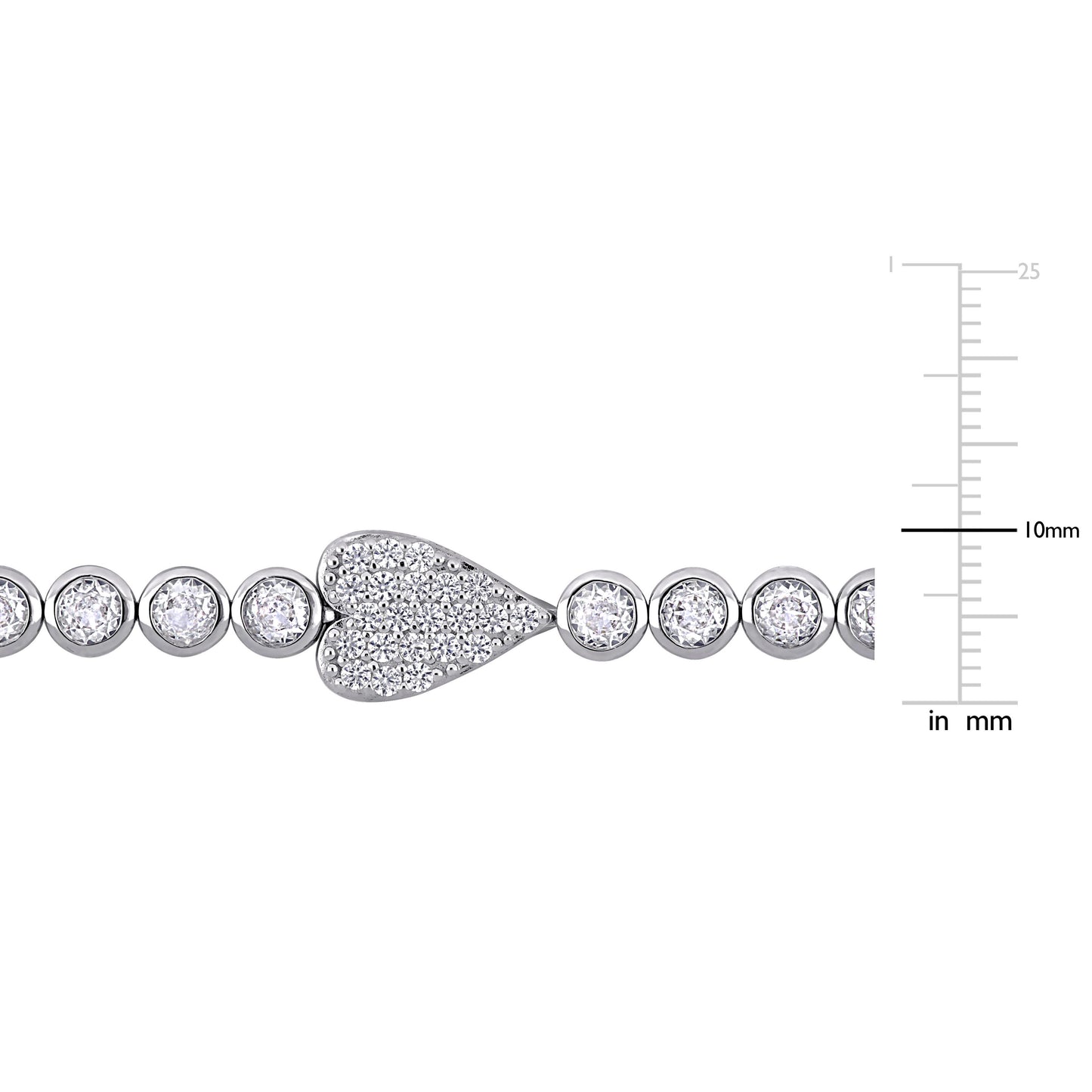 Created White Sapphire Heart Bracelet