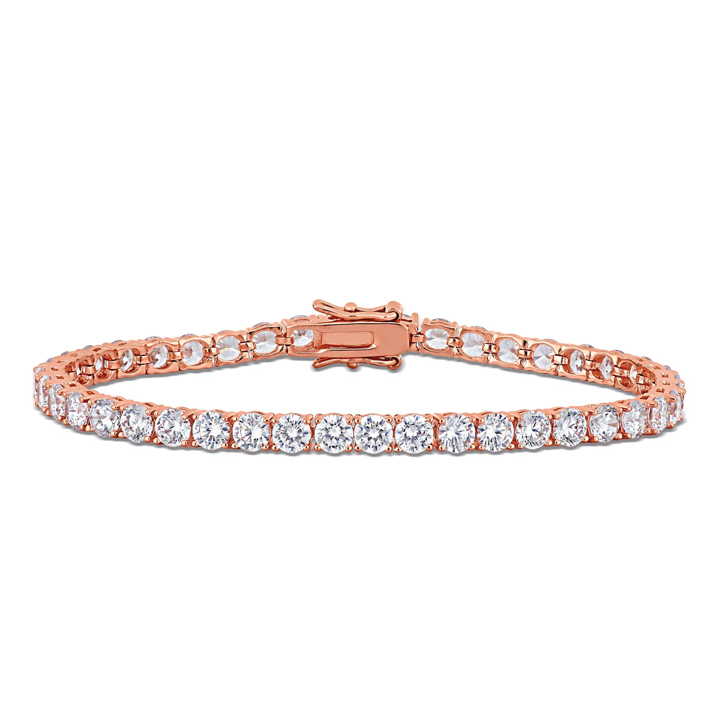 18-4/5 CT TGW Cubic Zirconia Tennis Bracelet Silver Rose