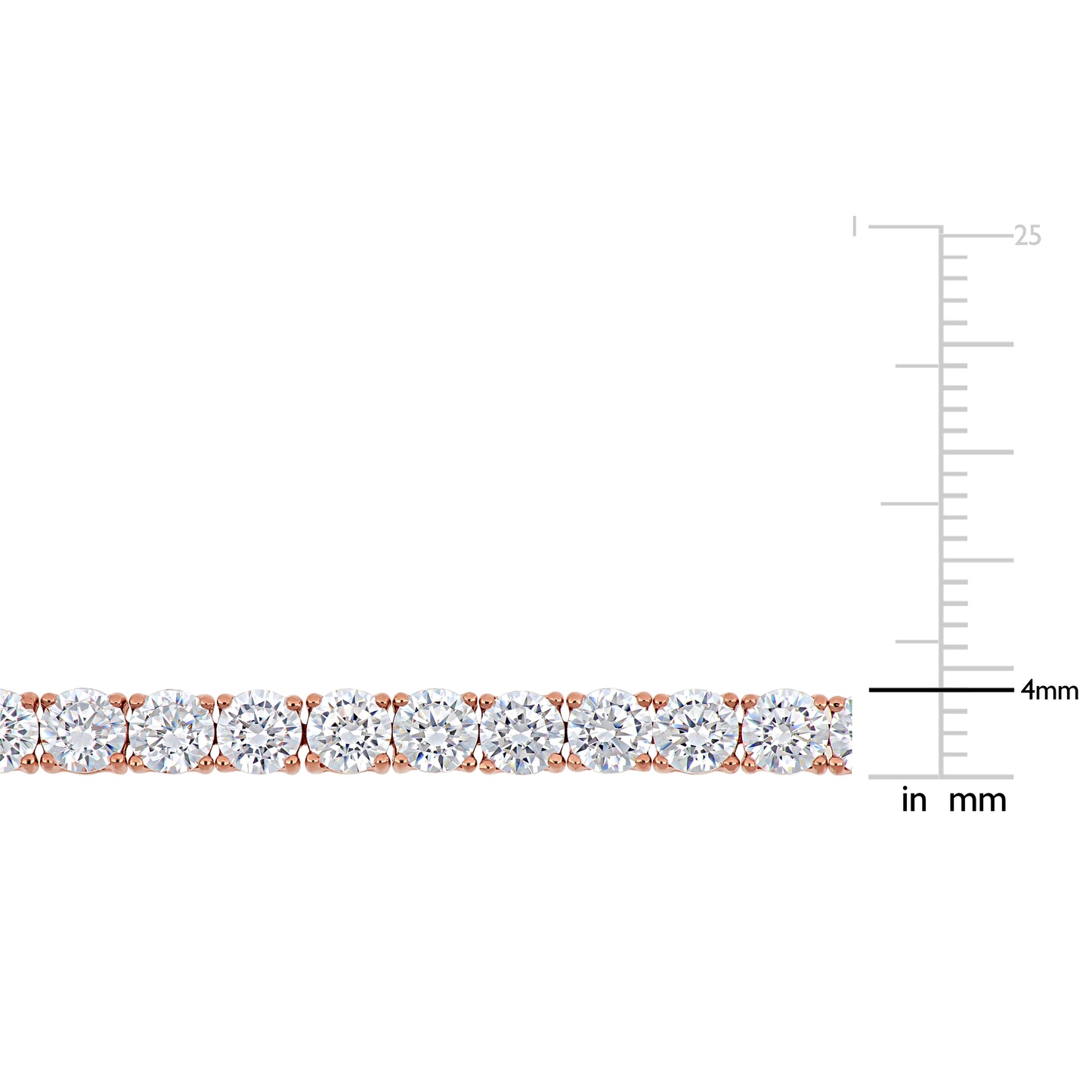 18-4/5 CT TGW Cubic Zirconia Tennis Bracelet Silver Rose