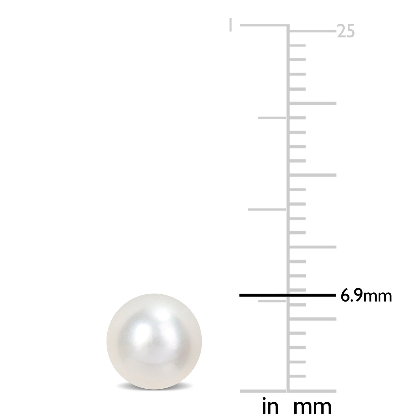 6.5-7MM ROUND FRESHWATER CULTURED WHITE PEARL EARRINGS 14K YELLOW GOLD