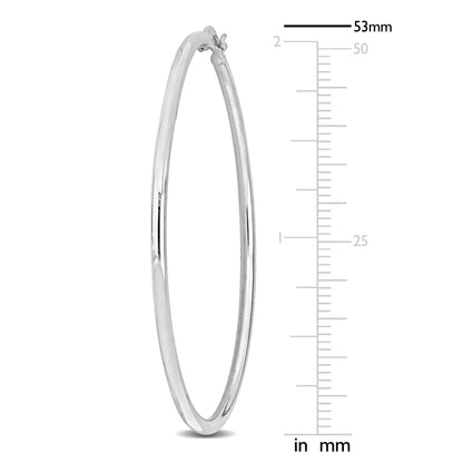 Silver white 53MM round Hoop Earrings (2MM WIDTH)