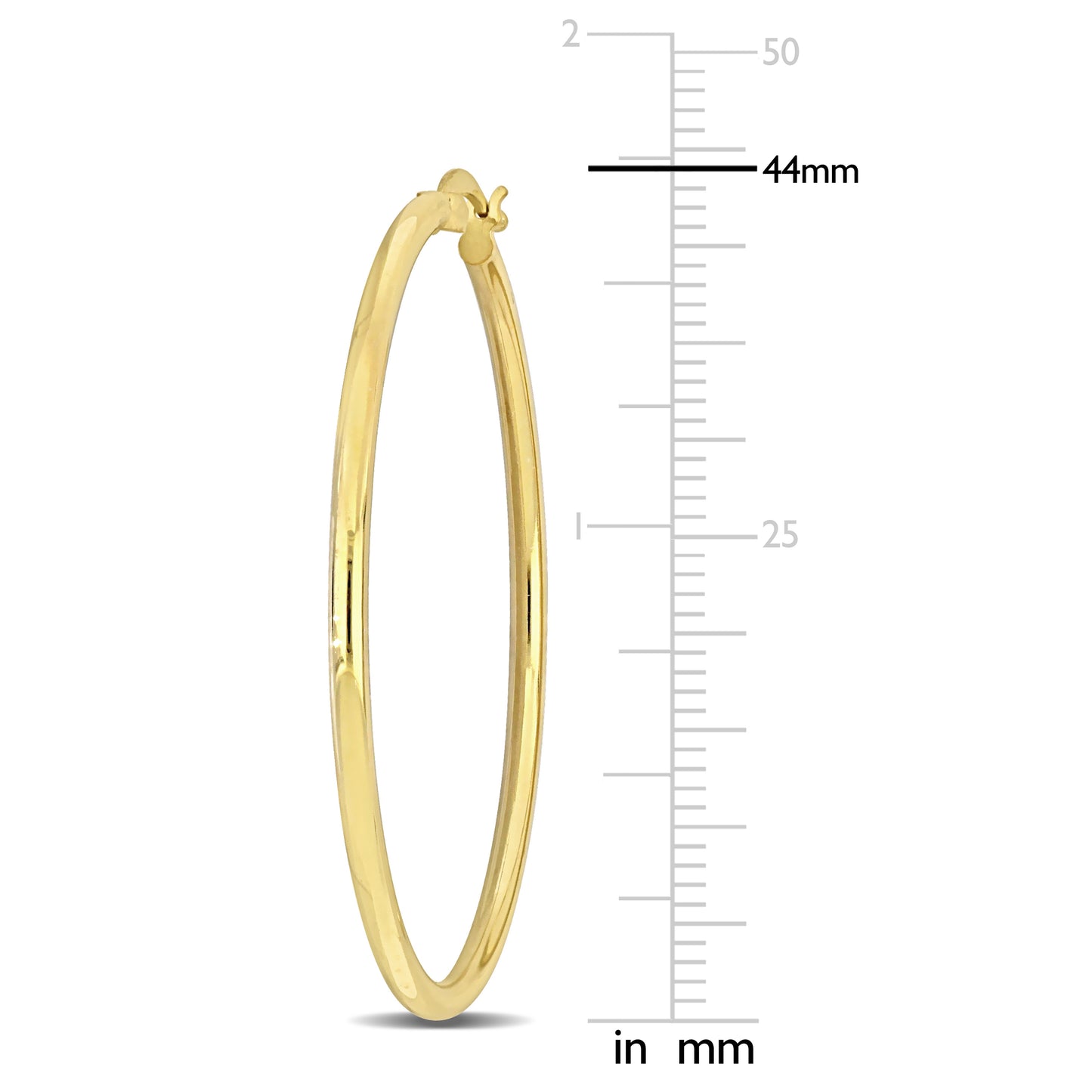 Silver Yellow 43MM round Hoop Earrings (2MM WIDTH)