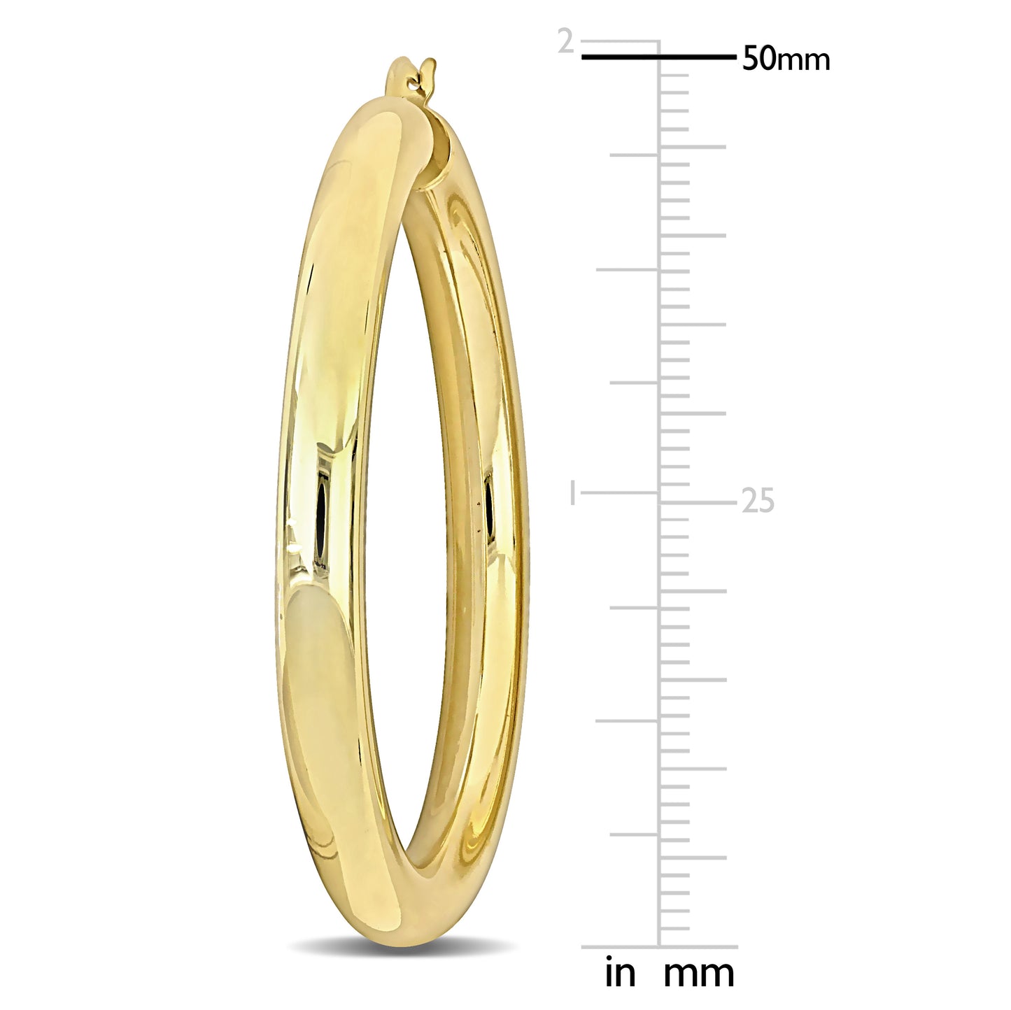 Silver Yellow 50MM round Hoop Earrings (5MM WIDTH)