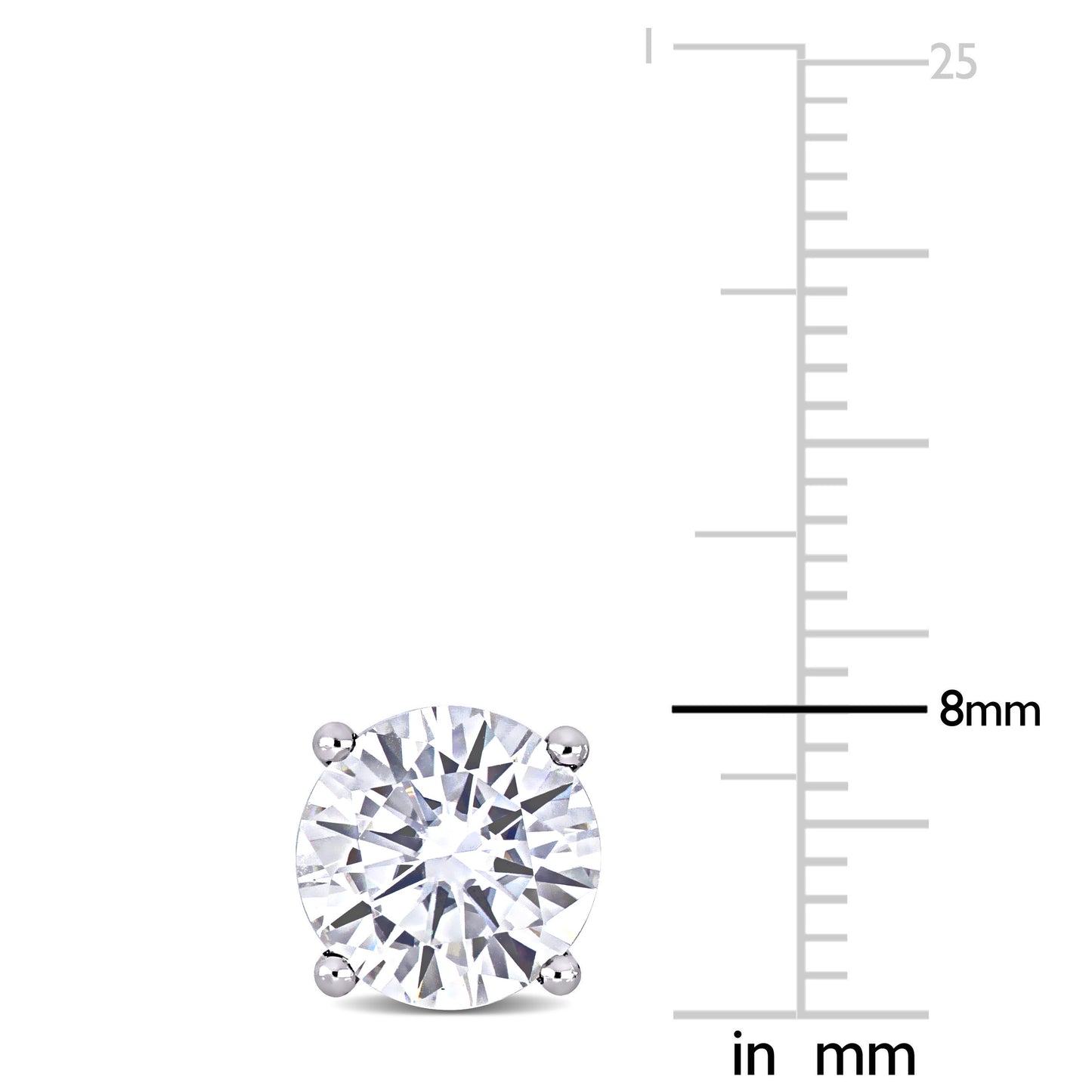 4 CT DEW Created Moissanite-White Stud Earrings 14k Gold White