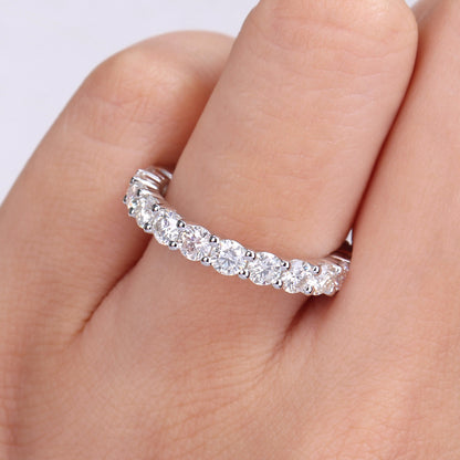 2 1/2 CT DEW Created Moissanite-White Eternity Ring Silver