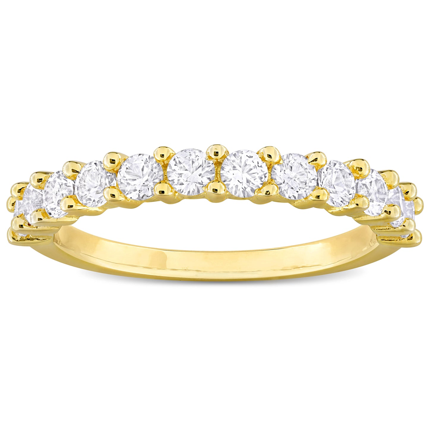 1 1/10 CT TGW Created White Sapphire Stackable Ring