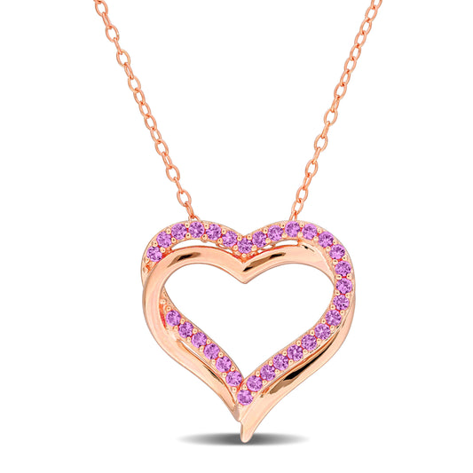Pink Sapphire Heart Pendant