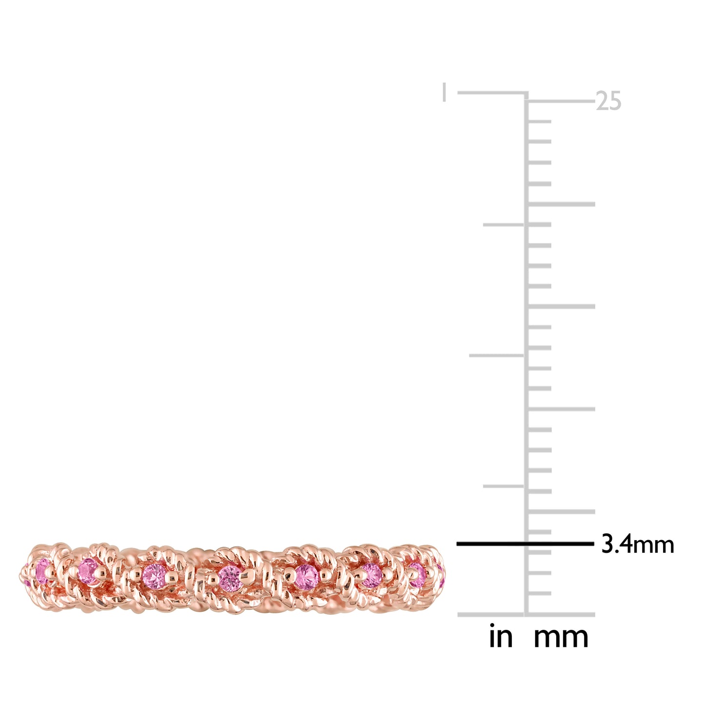 1/5 CT TGW Created Pink Sapphire Fashion Ring 10k Pink Gold