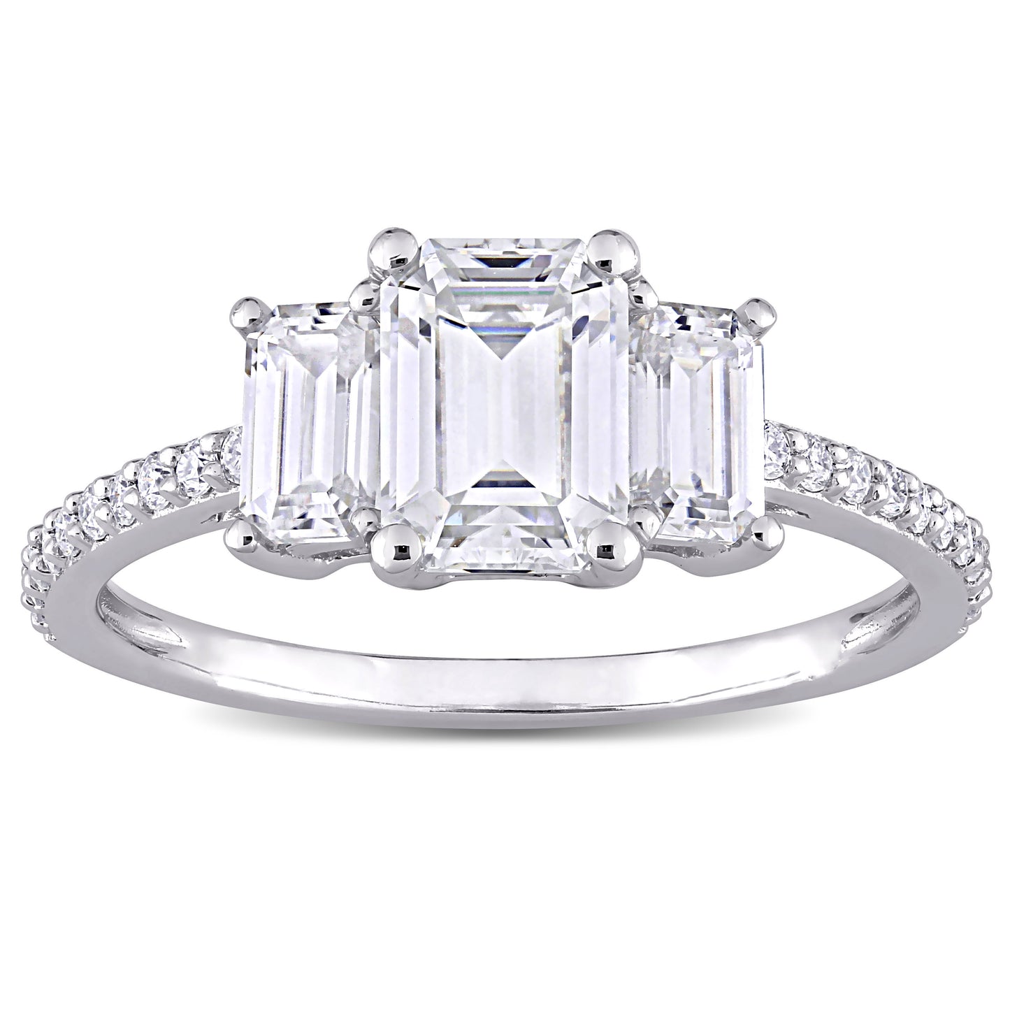 1 3/4 CT DEW Created Moissanite-White Fashion Ring 10k White Gold
