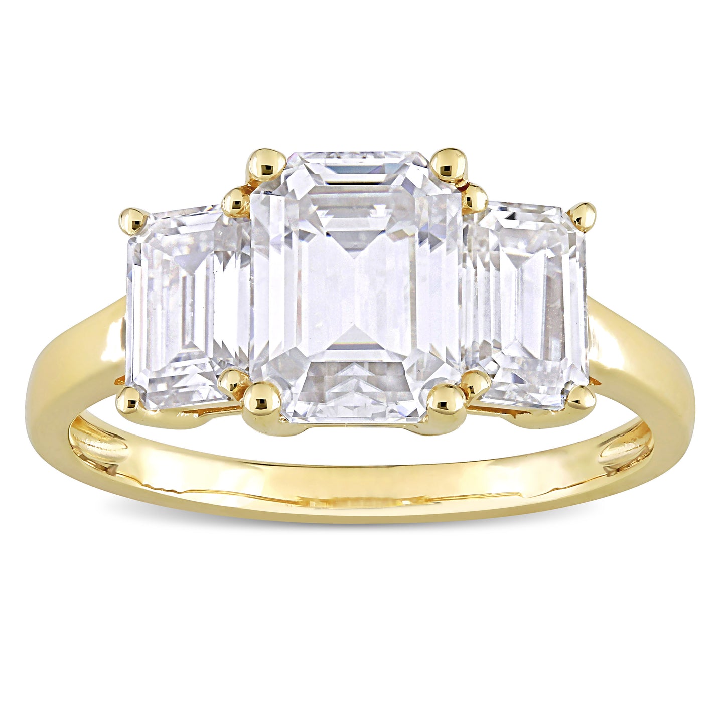 2 3/4 CT DEW Created Moissanite-White Engament Ring 10k Yellow Gold