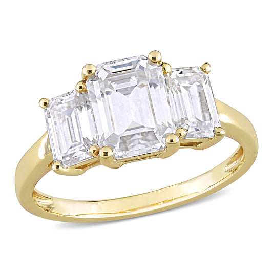 2 3/4 CT DEW Created Moissanite-White Engament Ring 10k Yellow Gold