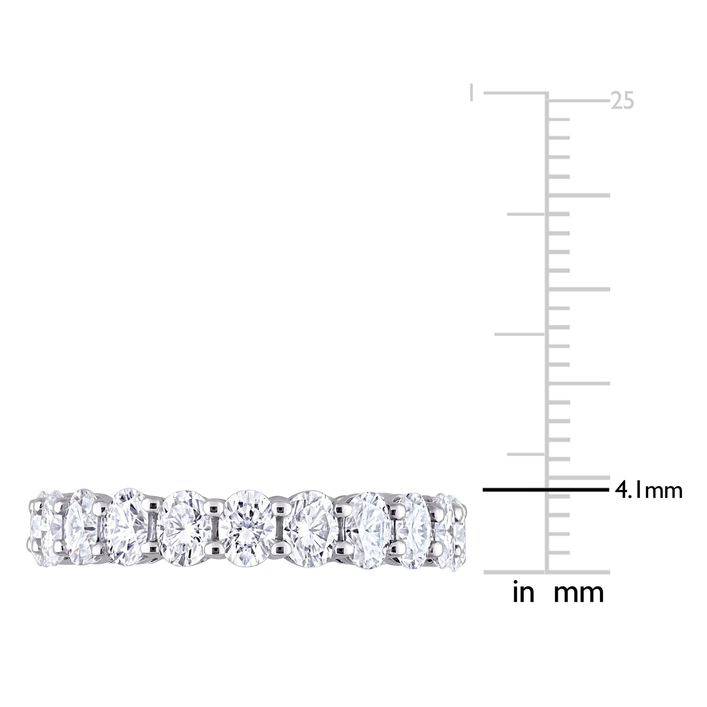 4 1/5 CT DEW Created Moissanite-White Fashion Ring 14k White Gold Size: 7