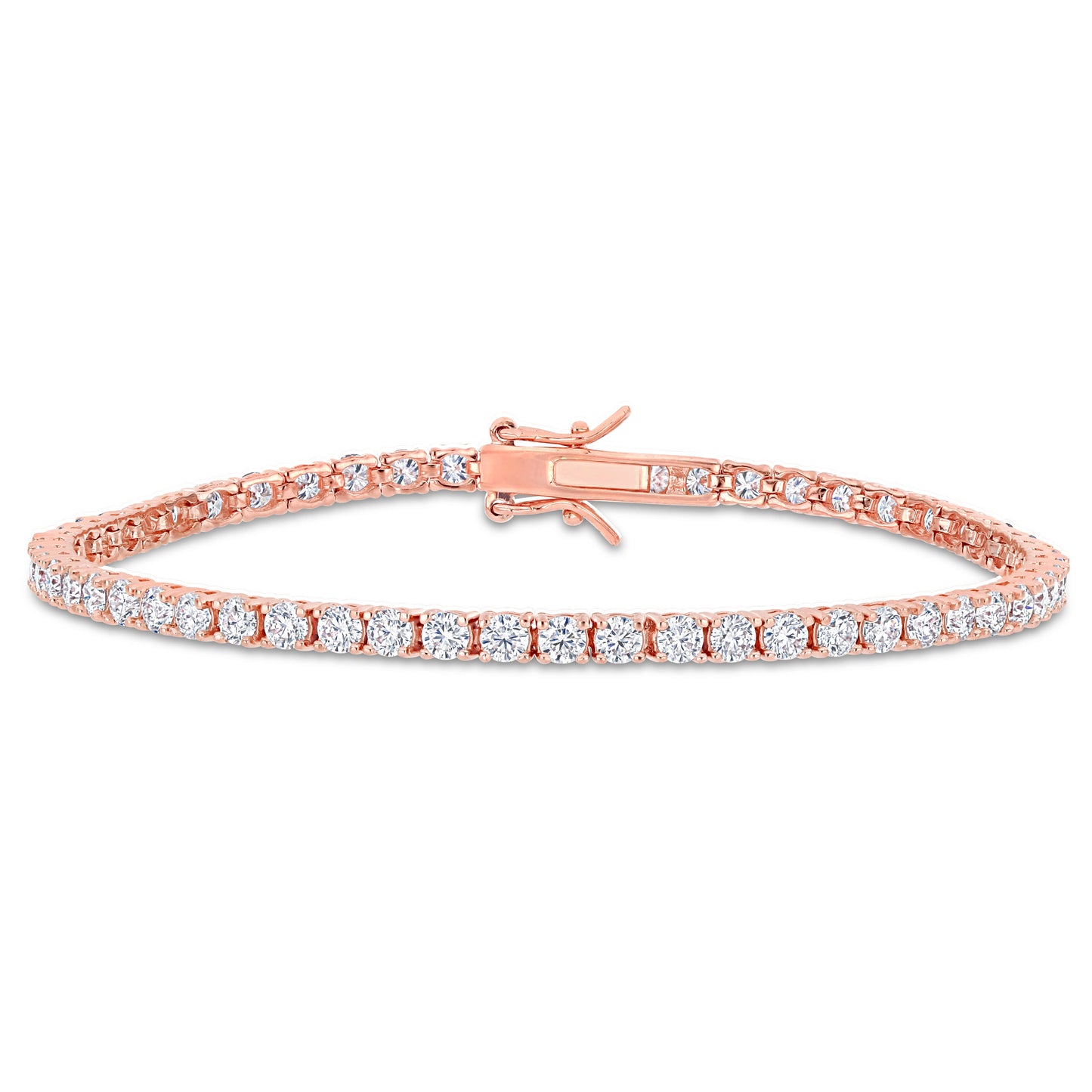 Moissanite Pink Plated Tennis Bracelet