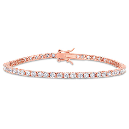 Moissanite Pink Plated Tennis Bracelet