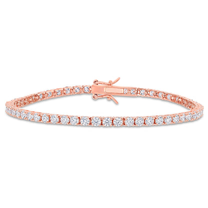 Moissanite Pink Plated Tennis Bracelet