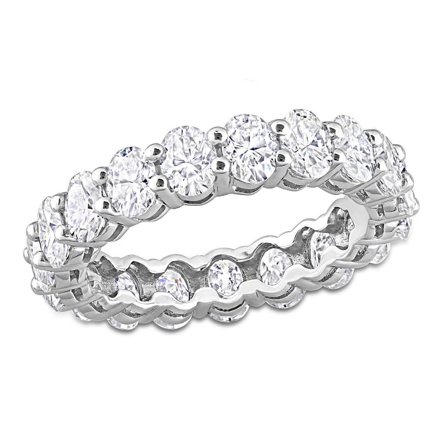 3 4/5 CT DEW Created Moissanite-White Fashion Ring 14k White Gold Size: 5