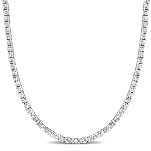 12 1/2 ct Dew created moissanite-white necklace silver length (inches): 17