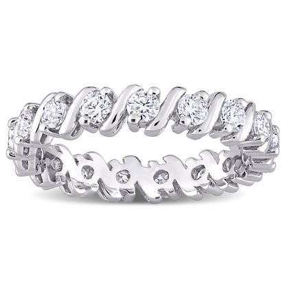 1 ct Dew created moissanite-white eternity ring silver