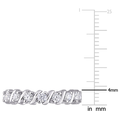 1 ct Dew created moissanite-white eternity ring silver