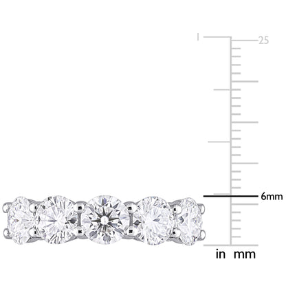 4ct Dew created moissanite semi eternity band in 10k white gold