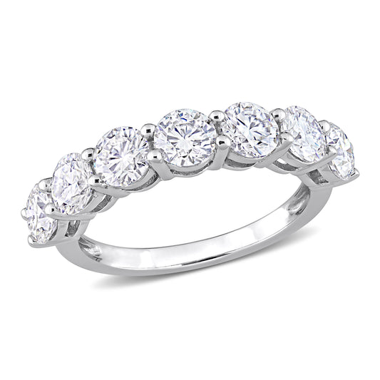 2 1/2ct Dew created moissanite semi eternity band in 10k white gold