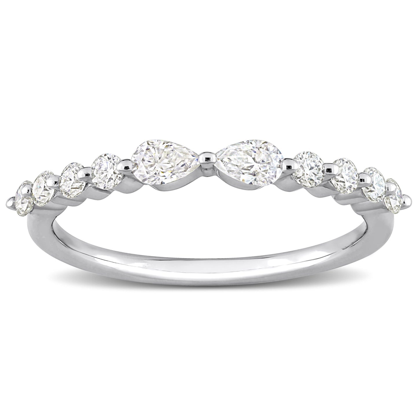 5/8 ct Dew created moissanite-white fashion ring silver