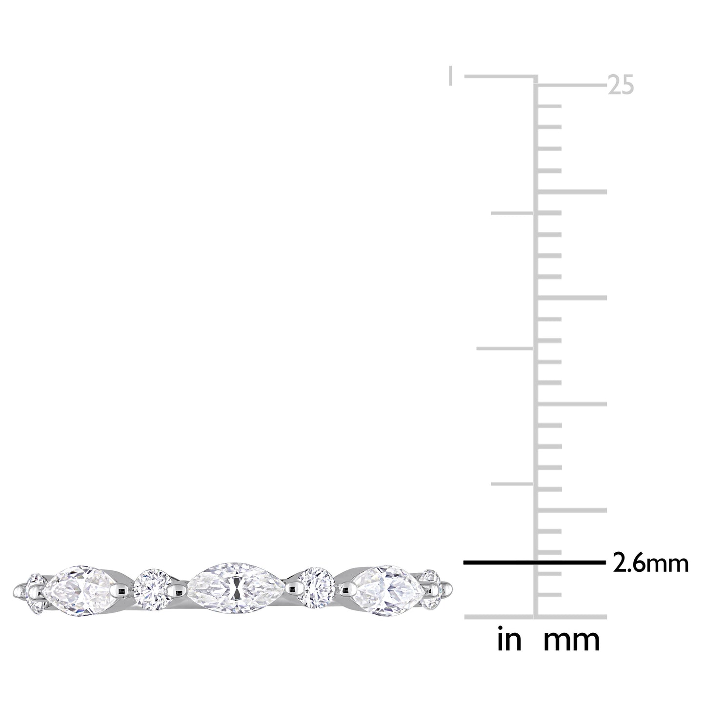 1/2 ct Dew created moissanite-white fashion ring silver