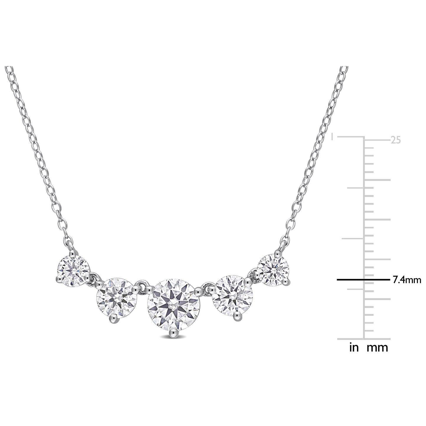 2 1/2 ct Dew created moissanite-white fashion pendant with chain silver