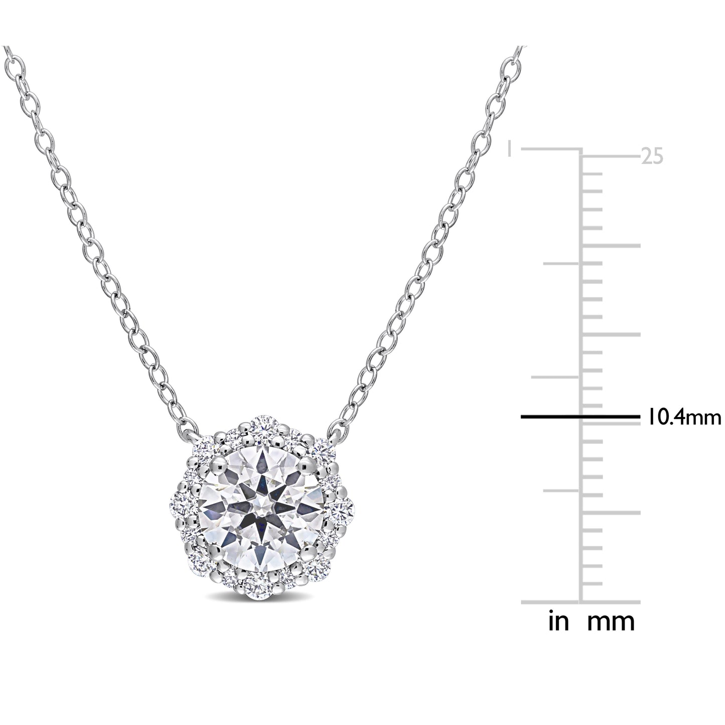 Moissanite Flower Halo Necklace