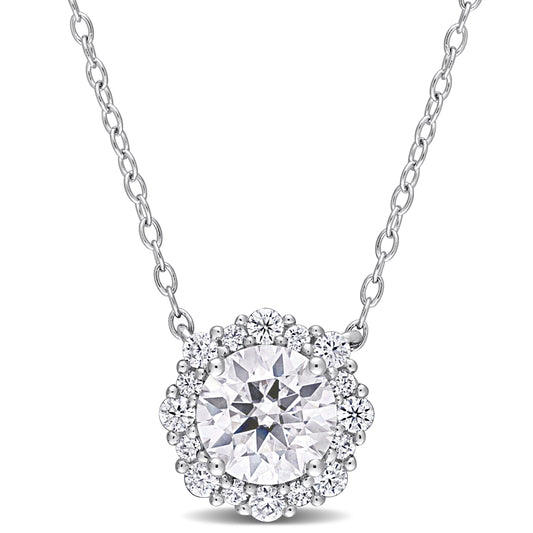 Moissanite Halo Necklace