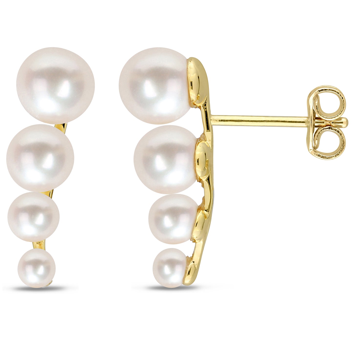 White Freshwater Cultured Pearl Ear Crawlers