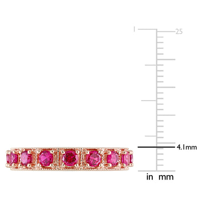 1 5/8 ct TGW Created ruby fashion ring pink silver
