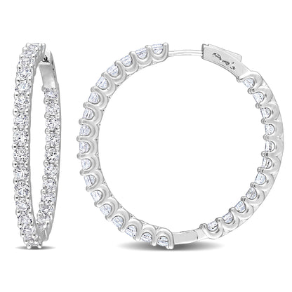 8 3/8 ct TGW Created white sapphire hoop earrings silver