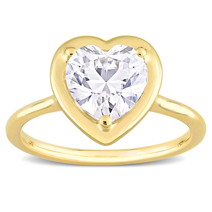 2ct Dew heart-shaped created moissanite engagement ring in 10k yellow gold