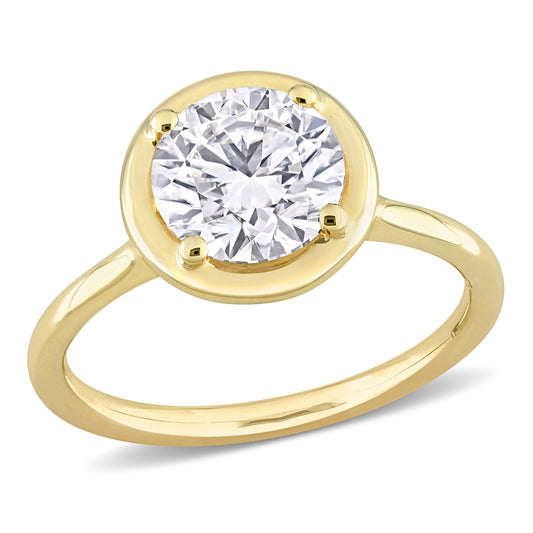 1 4/5 CT DEW Created Moissanite-White Fashion Ring 10k Yellow Gold