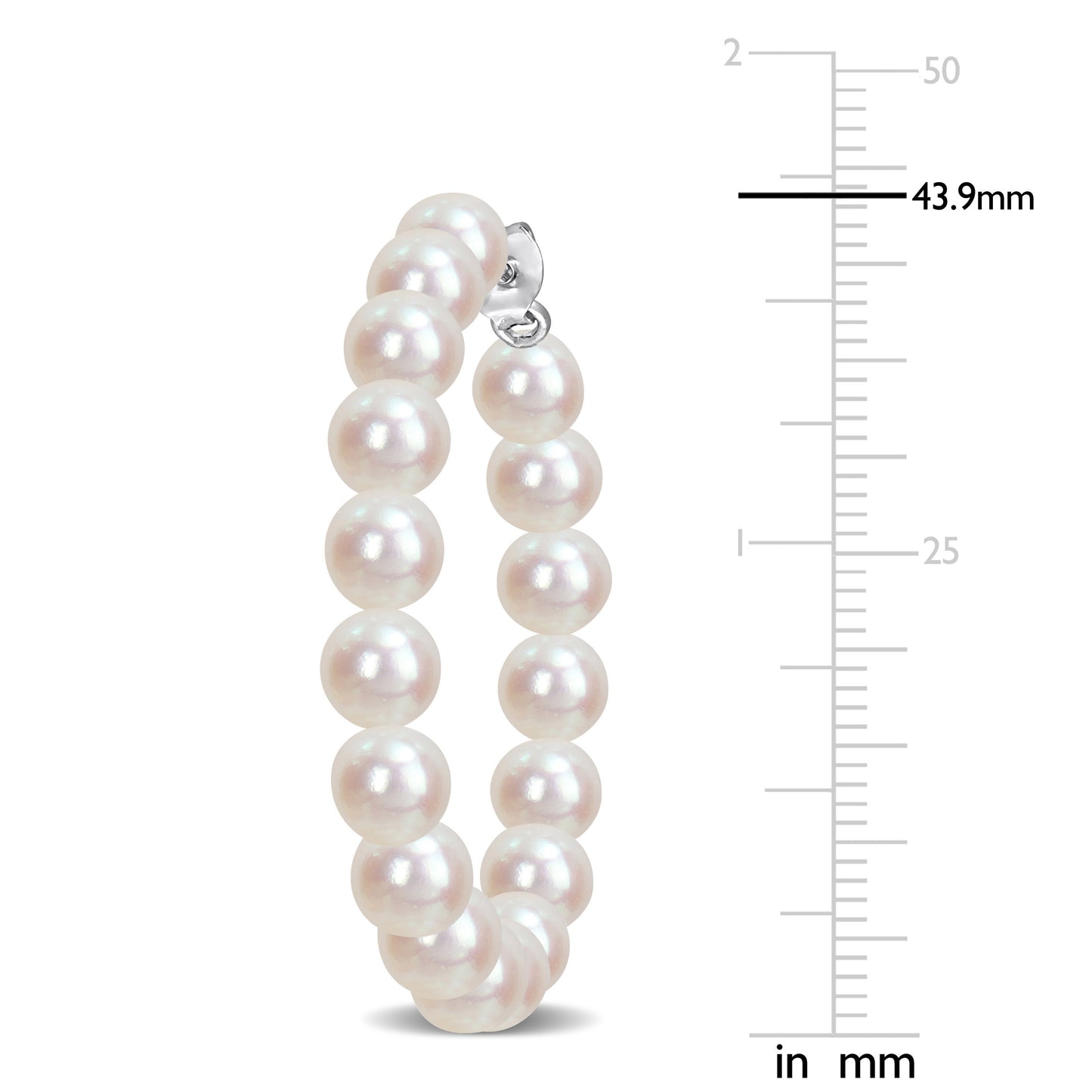 6 - 6.5 MM White Freshwater Cultured Pearl Fashion Post Earrings Silver