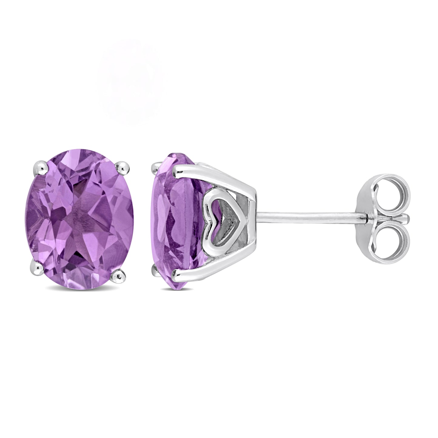 4 ct TGW Amethyst fashion post earrings silver