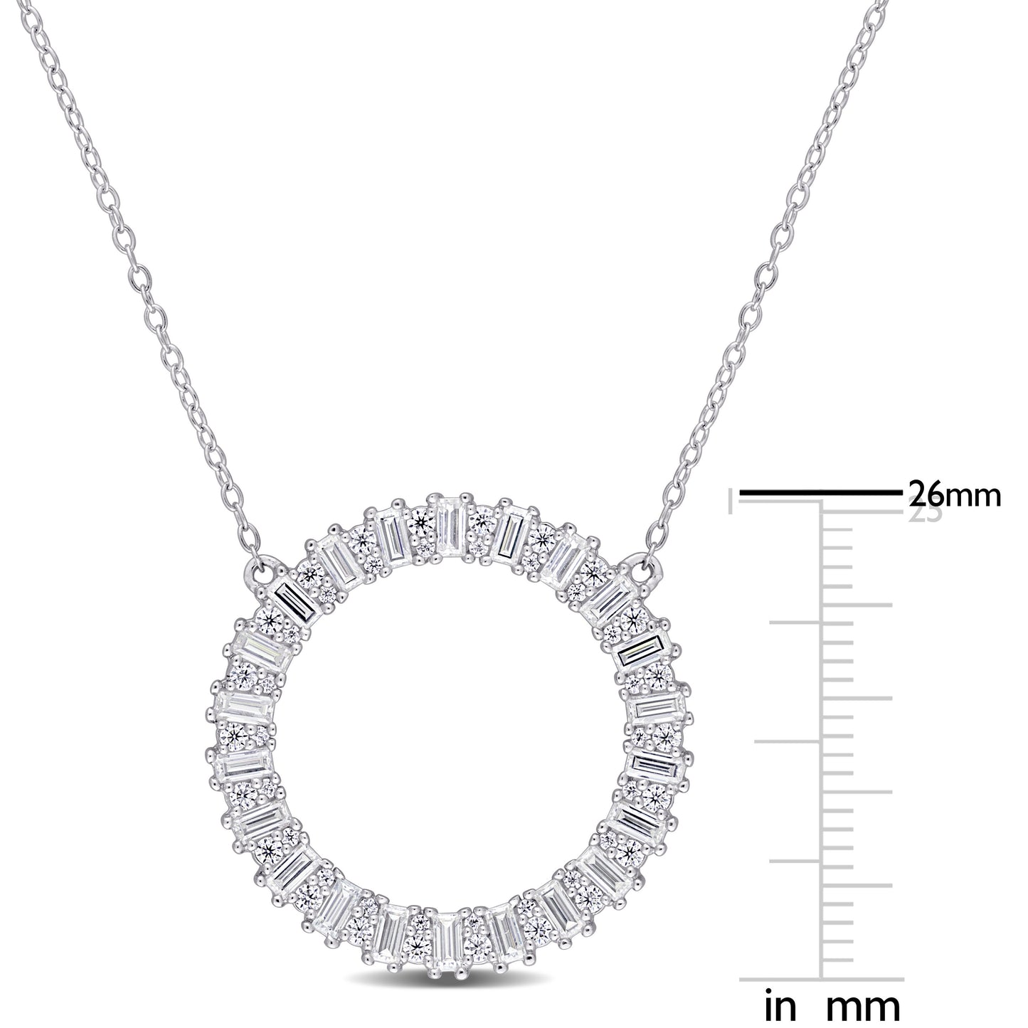 1 3/4 ct Dew created moissanite-white fashion necklace with chain silver