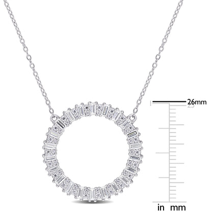 1 3/4 ct Dew created moissanite-white fashion necklace with chain silver