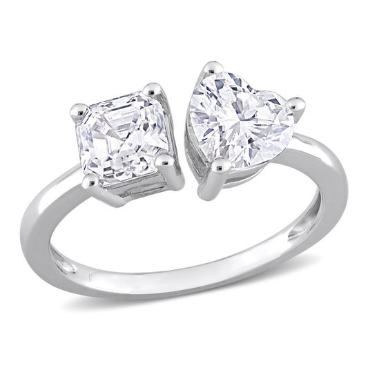 2 ct T.G.W Moissanite Heart and Octagon Ring