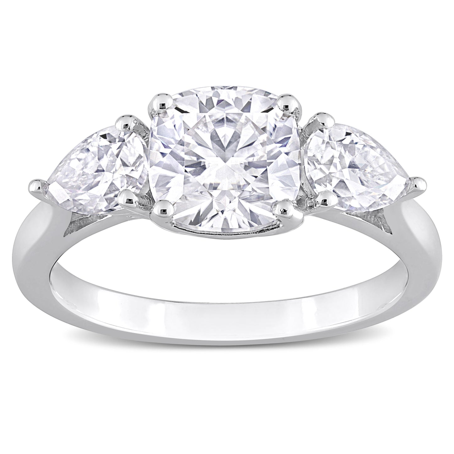 3 ct Dew created moissanite-white fashion ring silver