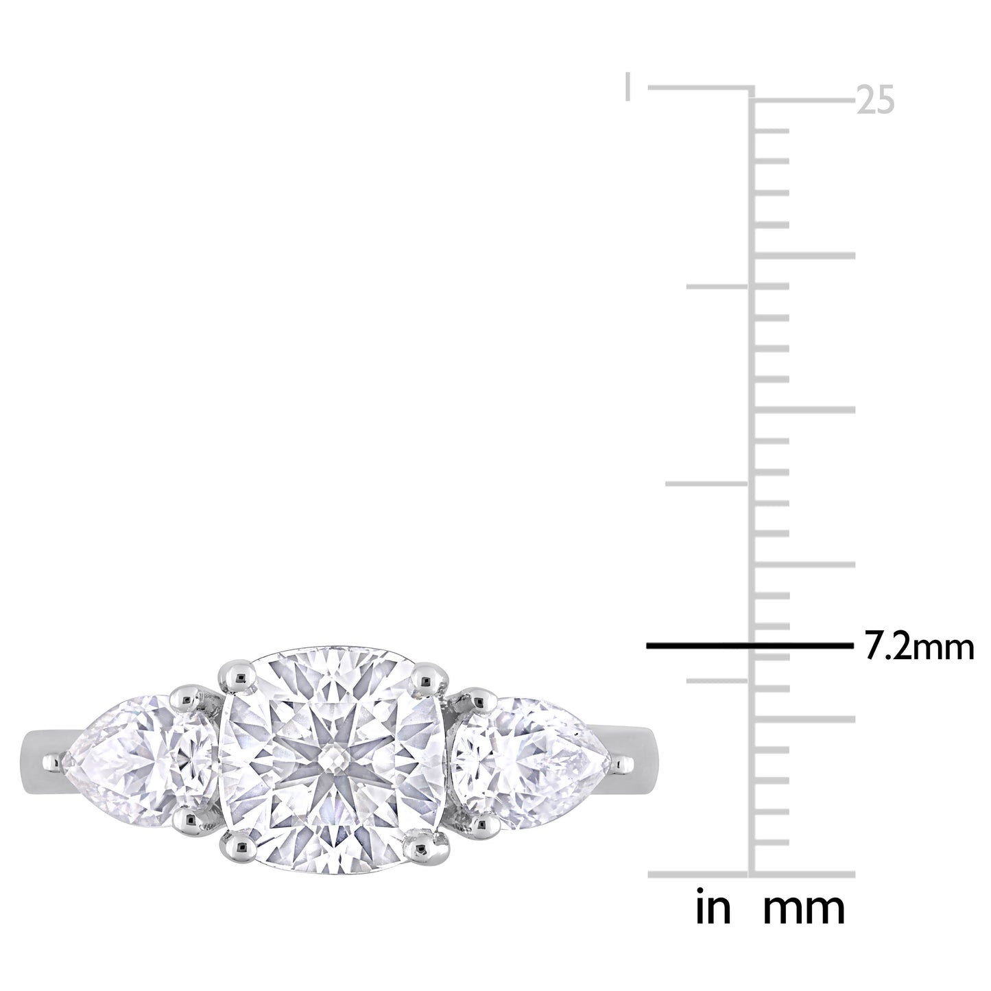 3 ct Dew created moissanite-white fashion ring silver