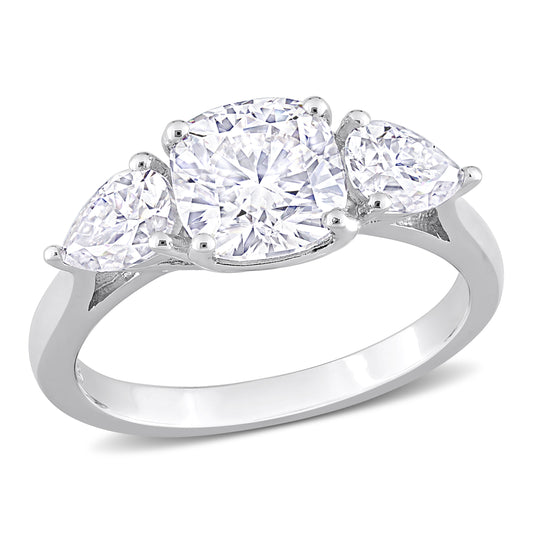 3 ct Dew created moissanite-white fashion ring silver
