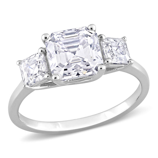 2 3/4 ct Dew created moissanite-white fashion ring silver