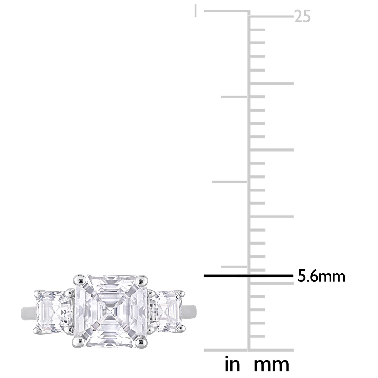 4 ct Dew created moissanite-white fashion ring silver