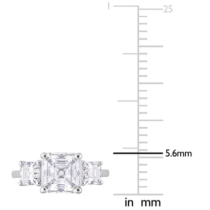 4 ct Dew created moissanite-white fashion ring silver