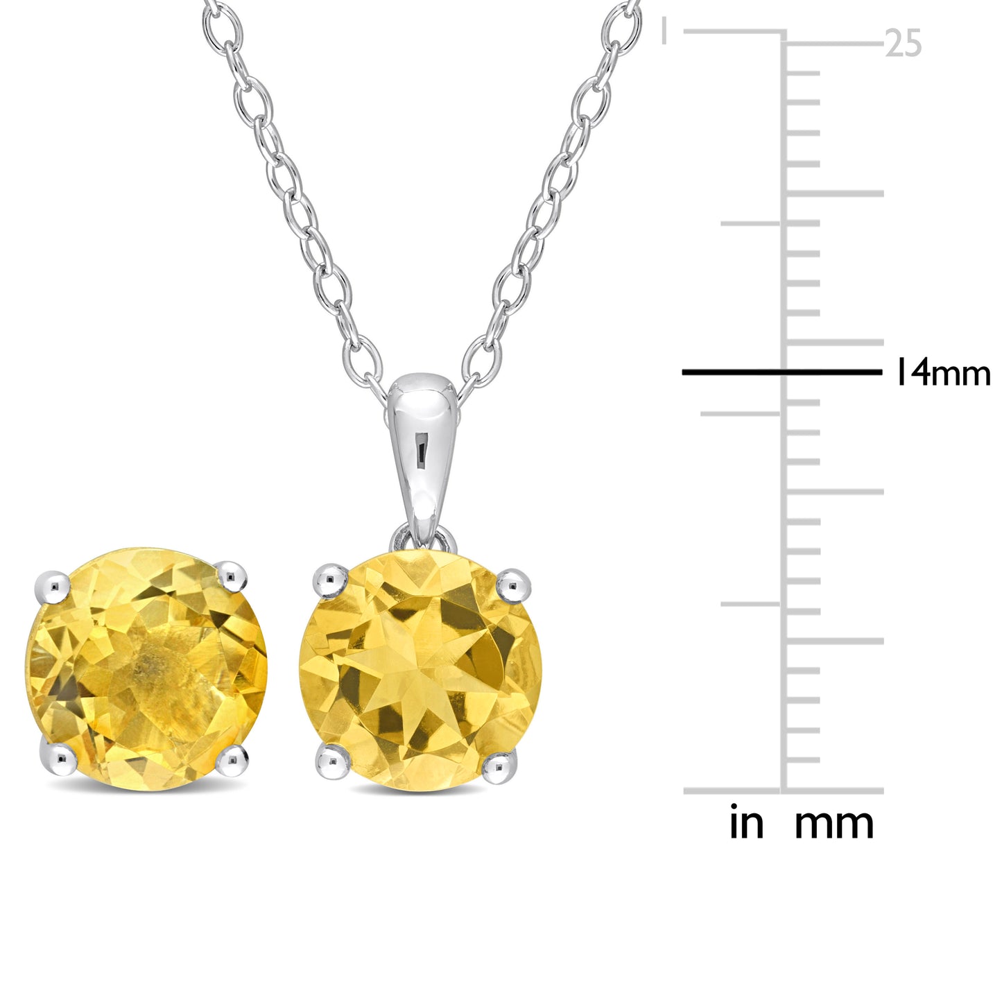 5 3/5 ct TGW Citrine set with chain silver