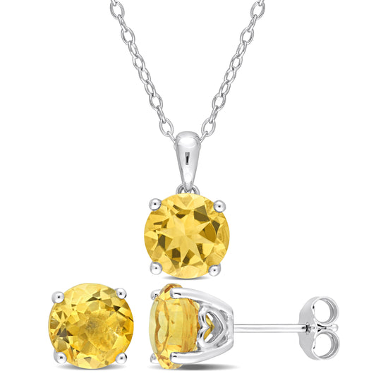 5 3/5 ct TGW Citrine set with chain silver