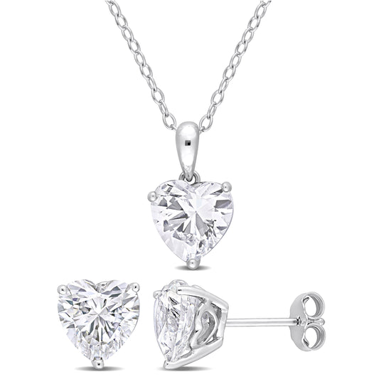 6 3/4 ct TGW Created white sapphire set with chain silver