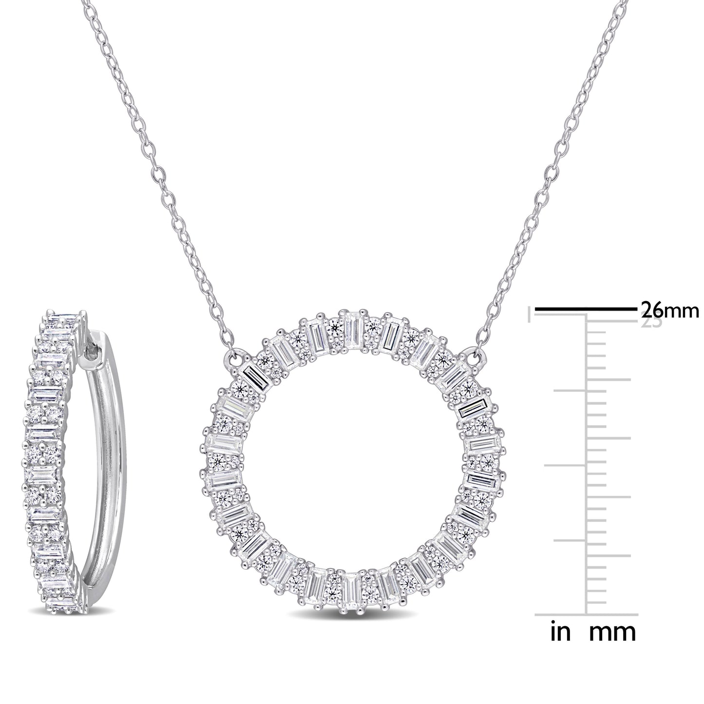 3 1/3 ct Dew created moissanite-white set with chain silver